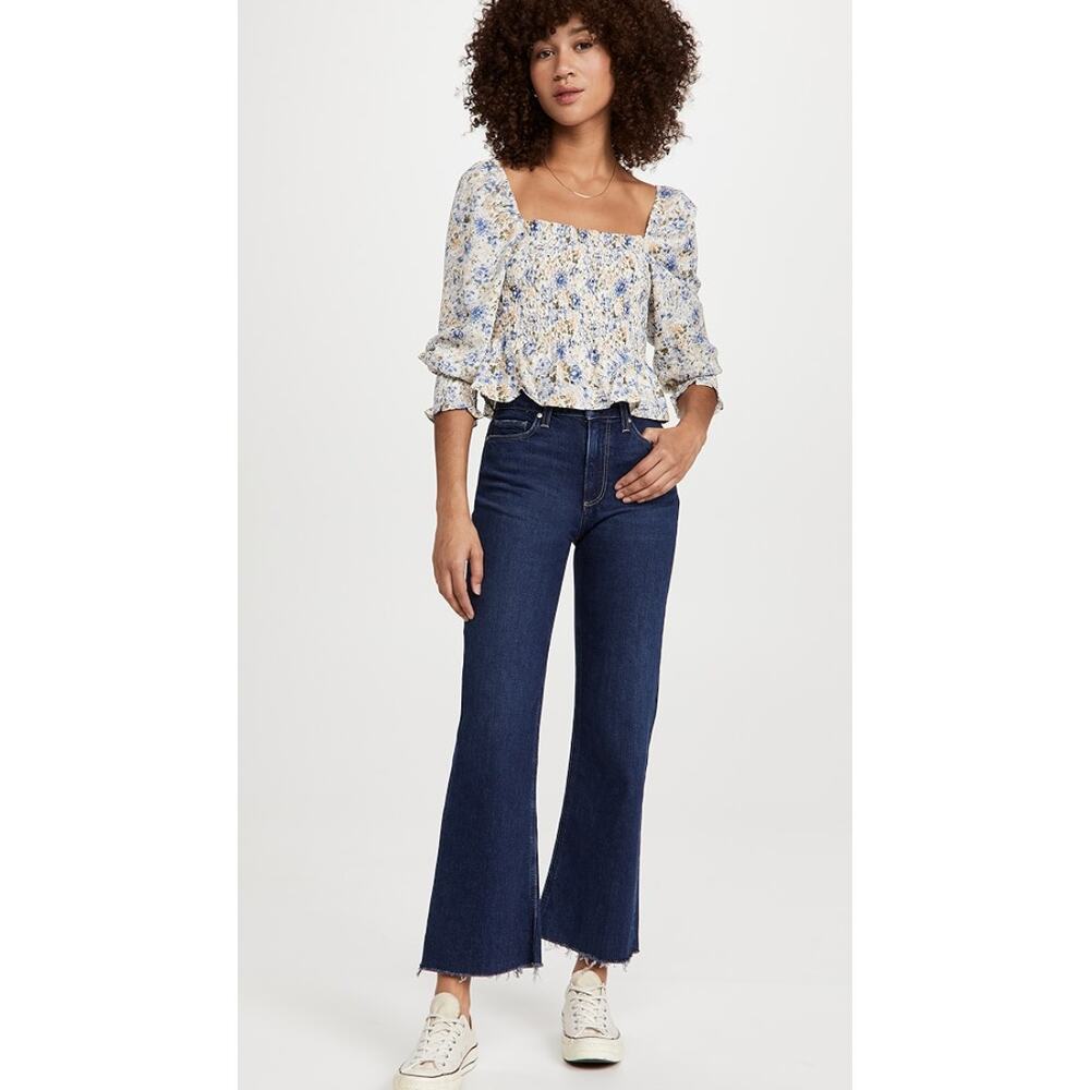PAIGE DENIM NWT Leenah Wide Leg Ankle Jean in Gracie Lou // 00 - Picture 3 of 13